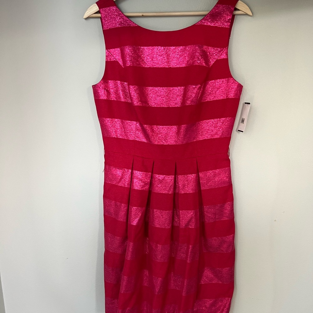 Trina Turk cherry red striped dress